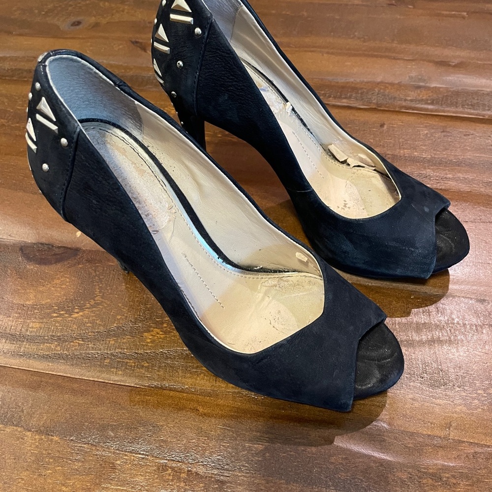 Elegant Black Peep-Toe Heels